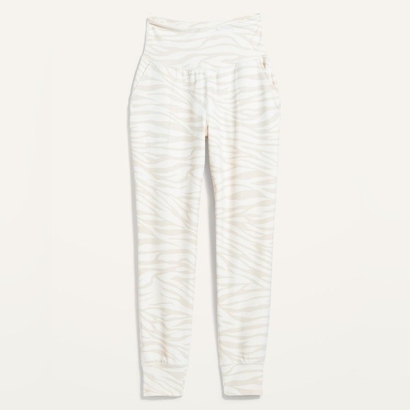 Old Navy high wasted powersoft 7/8 length joggers white zebra - Picture 1 of 2